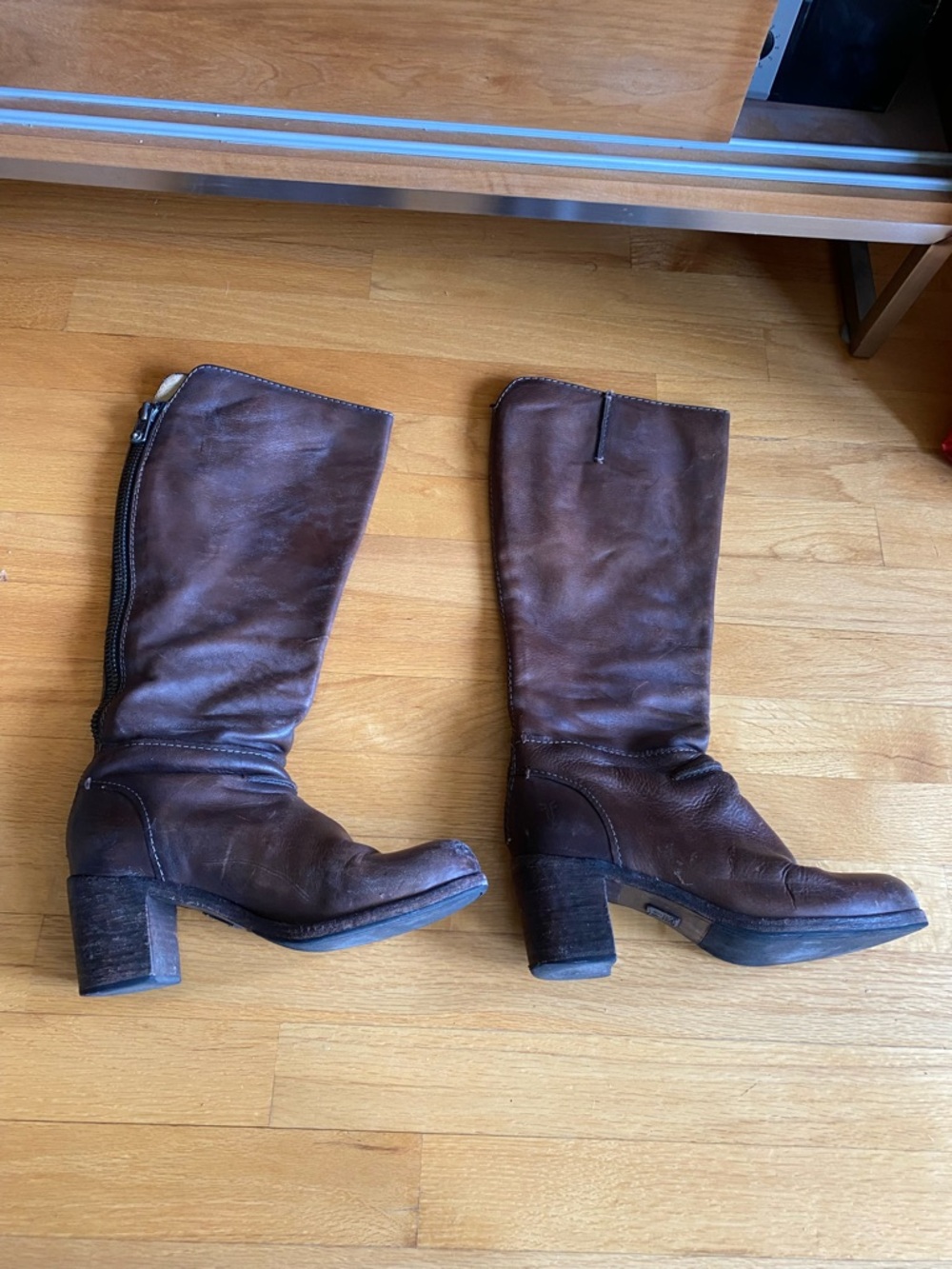 Frye Leather Mid-Calf Heel Boots